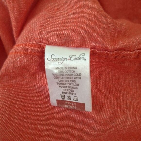 Sovereign Codes Men's Button Up Shirt Short Sleeve Red Classic Casual Large - Picture 6 of 9